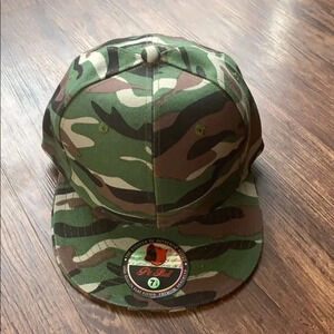 Flat Fitted Cap 7 1/8 Camouflage Hat New